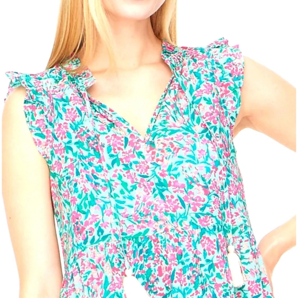 J. Crew Ruffle-sleeve tiered‎ beach dress - Picture 4 of 11